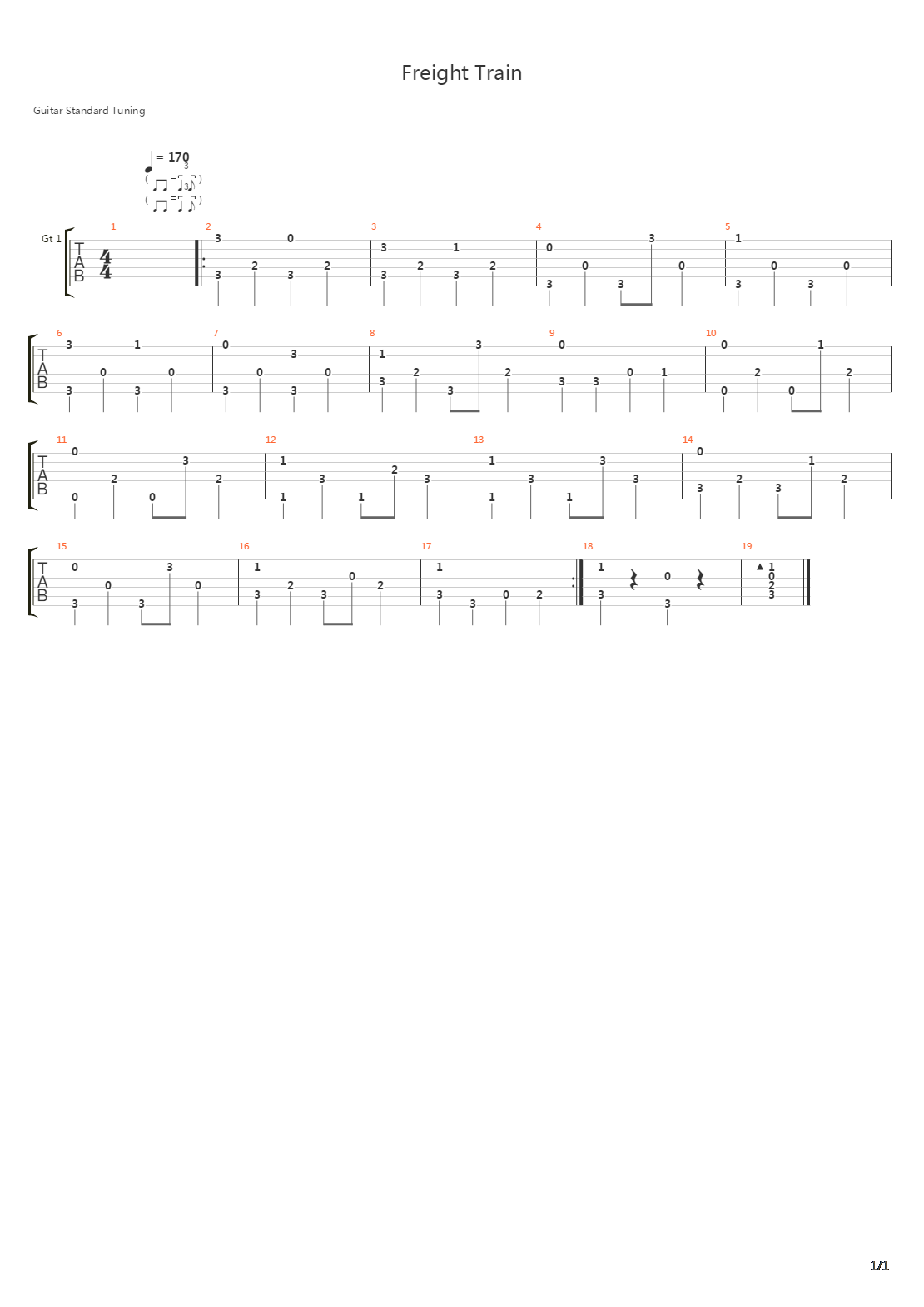 Freight Train吉他谱