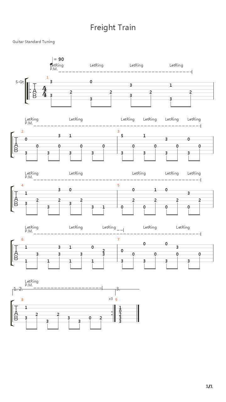 Freight Train吉他谱