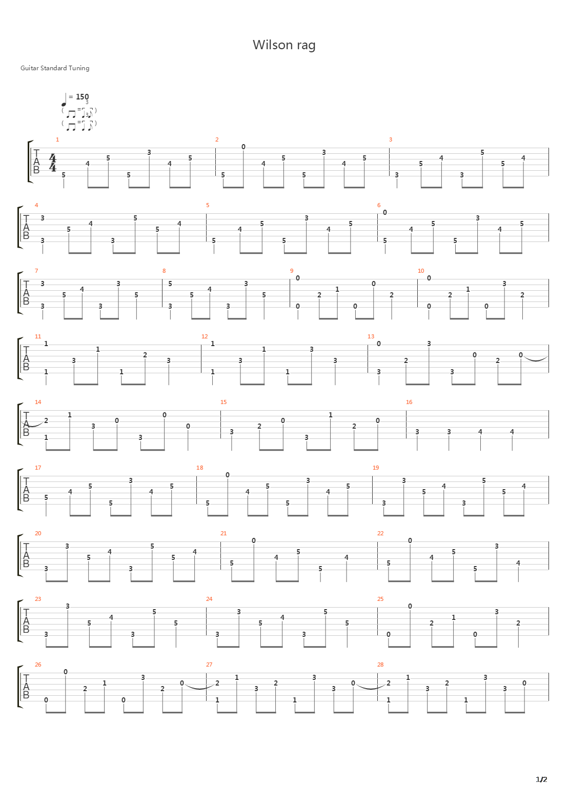 Wilson Rag吉他谱