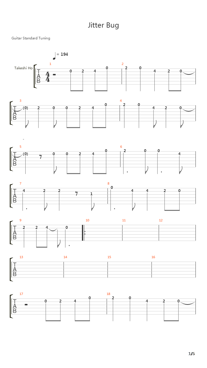 Jitterbug吉他谱