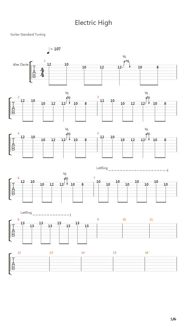 Electric High吉他谱