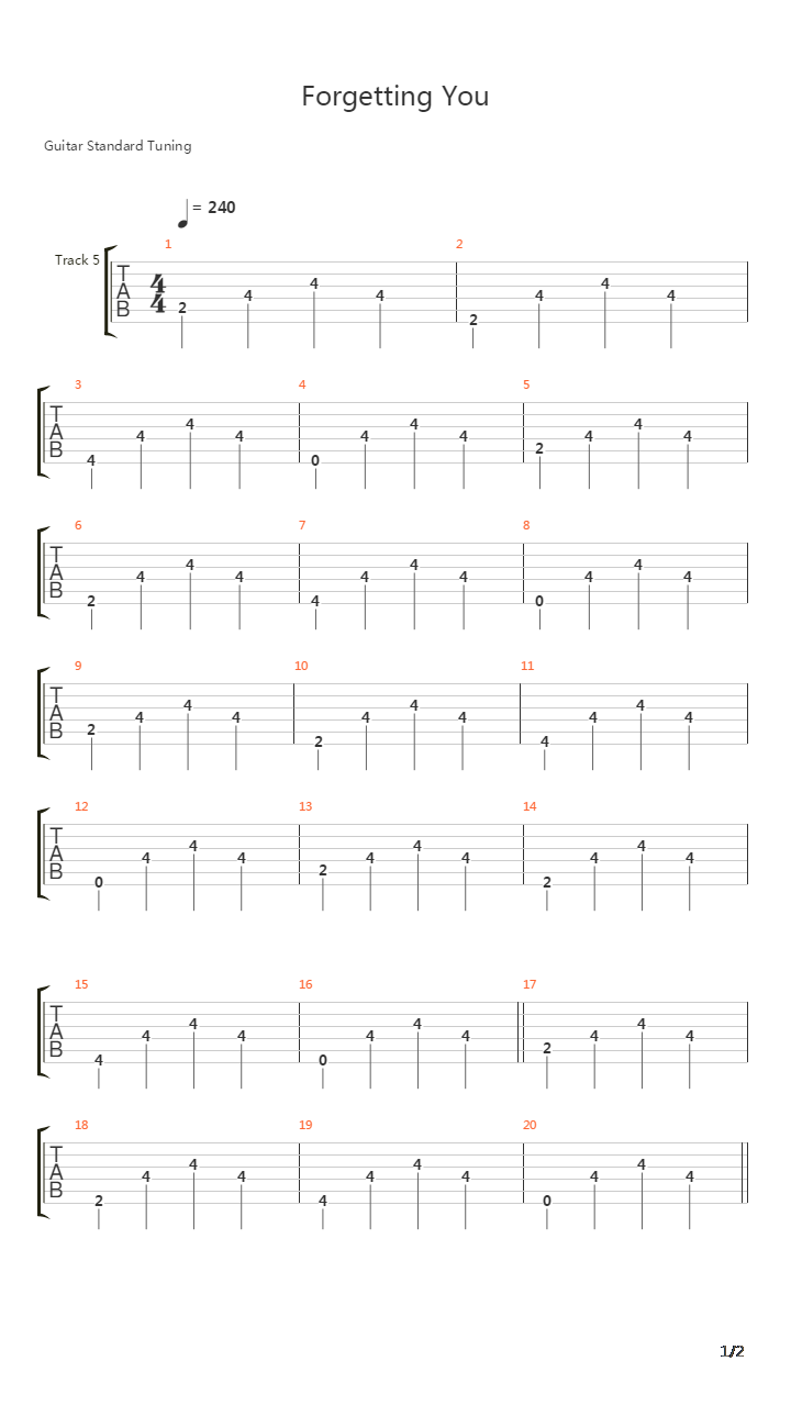 Forgetting You吉他谱