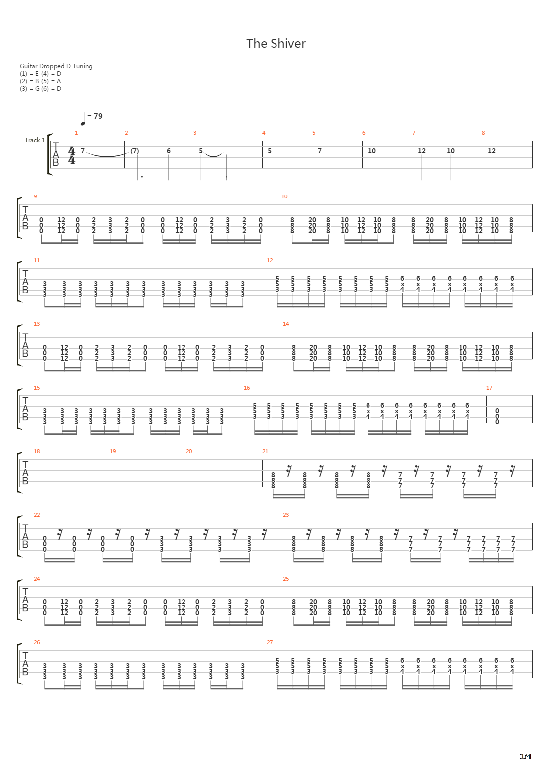 The Shiver吉他谱