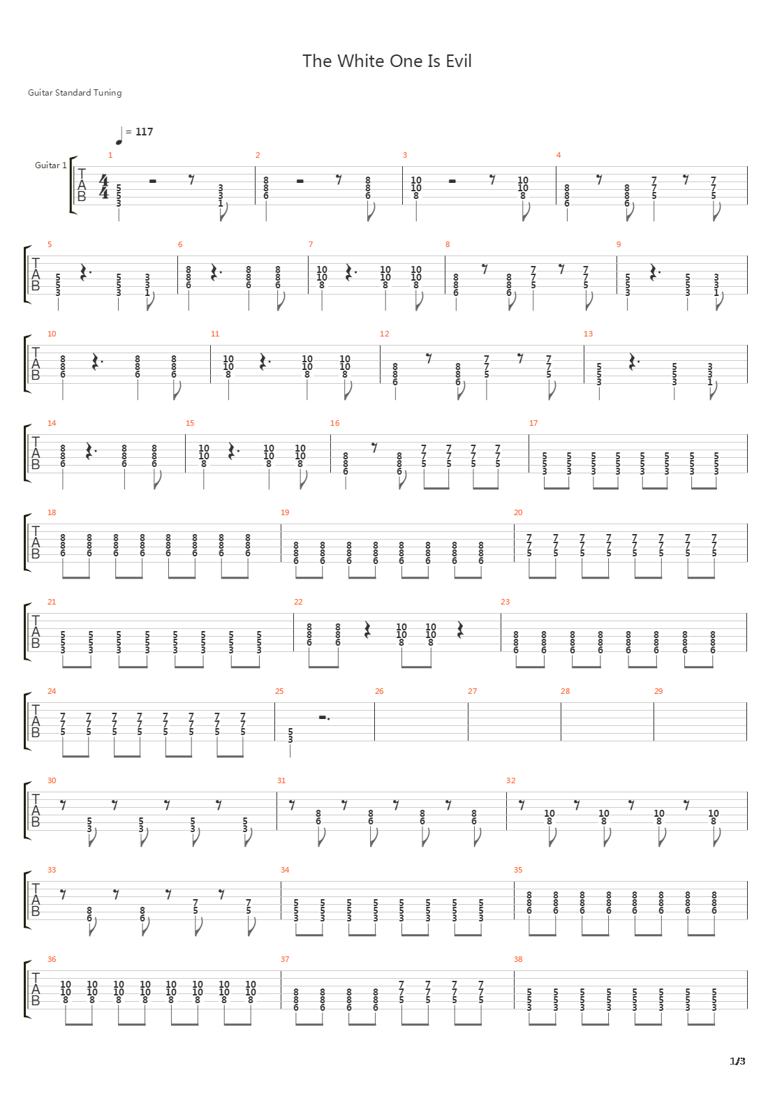 The White One Is Evil吉他谱
