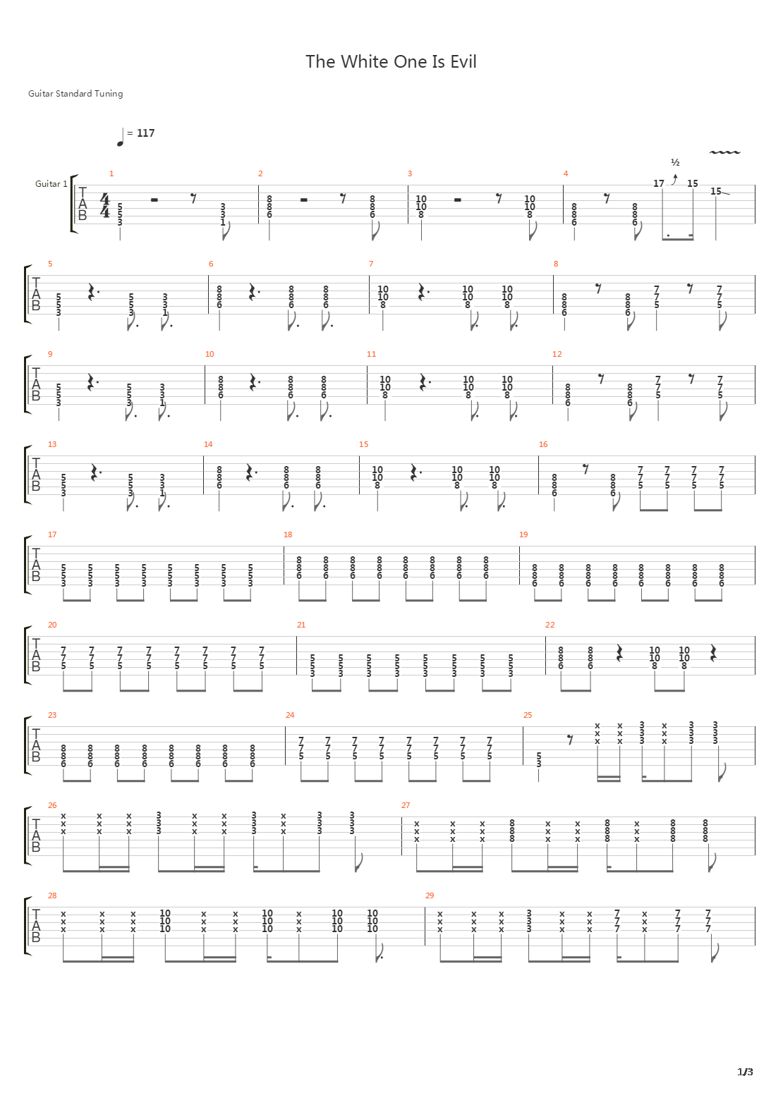 The White One Is Evil吉他谱