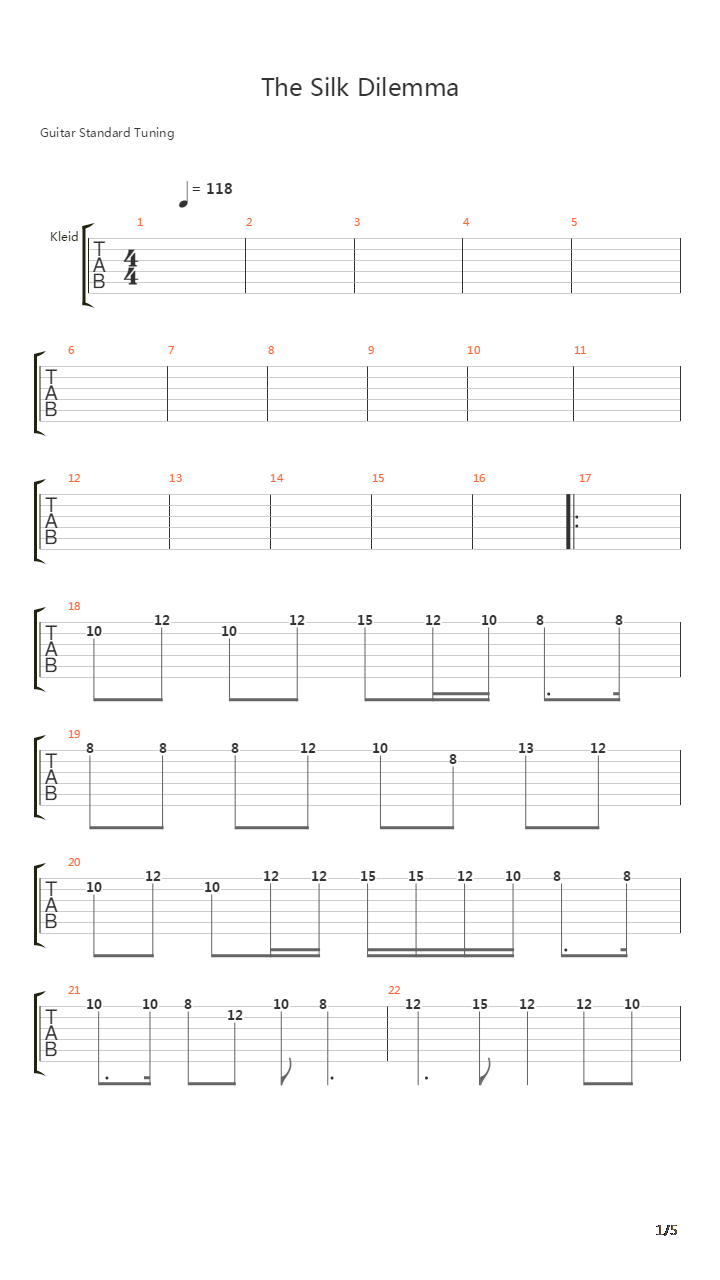 Silk Dilemma吉他谱