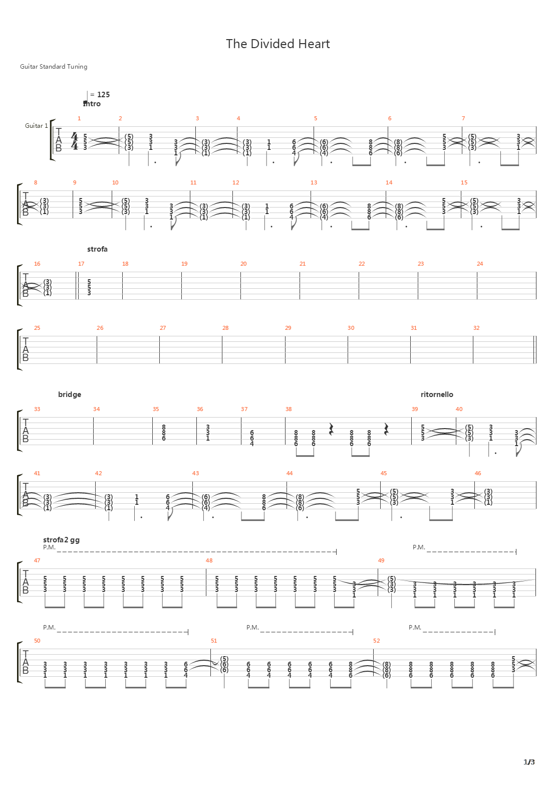 The Divided Heart吉他谱