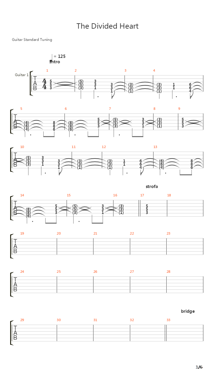 The Divided Heart吉他谱