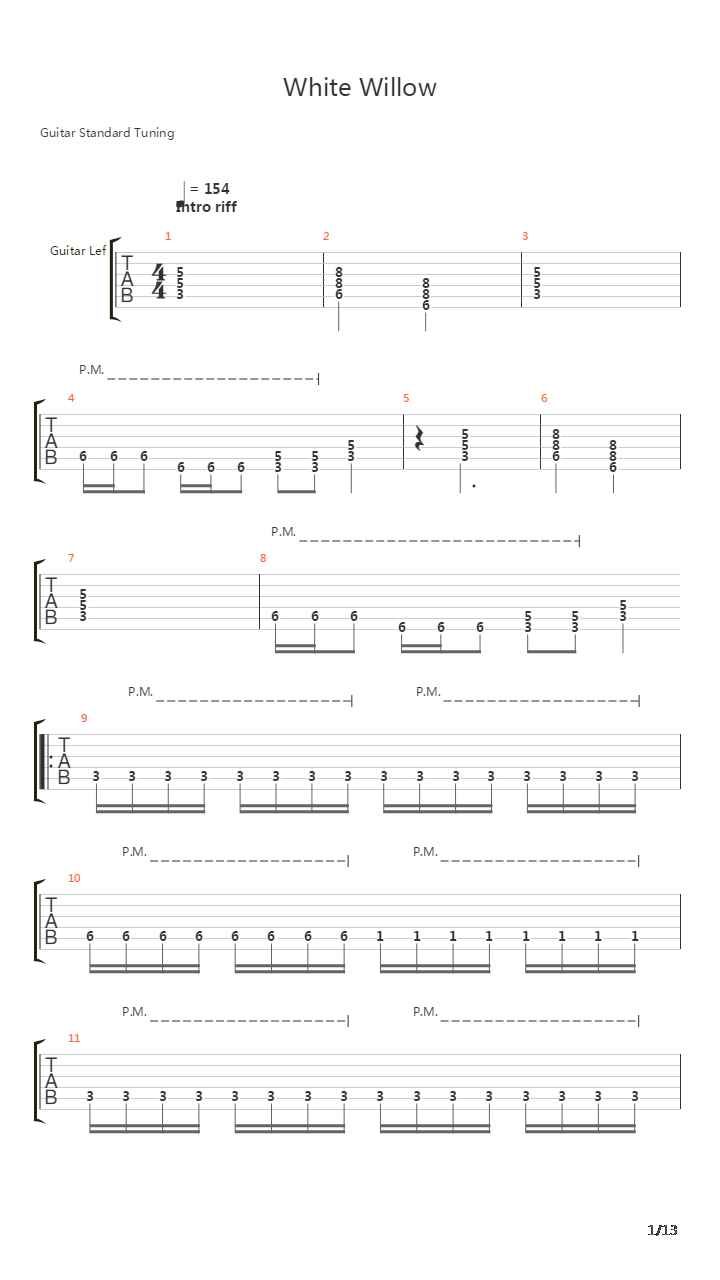 White Willow吉他谱