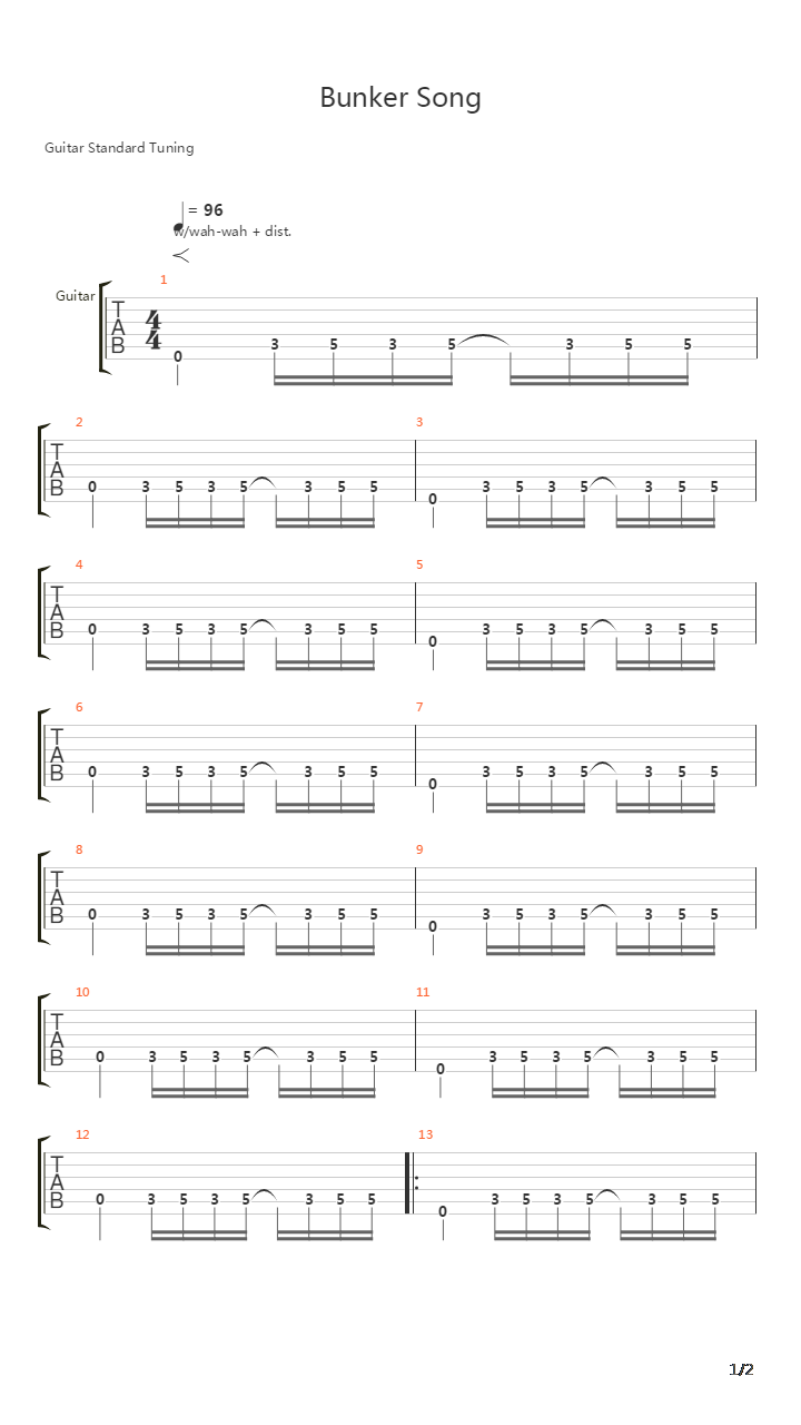 Bunker Song吉他谱