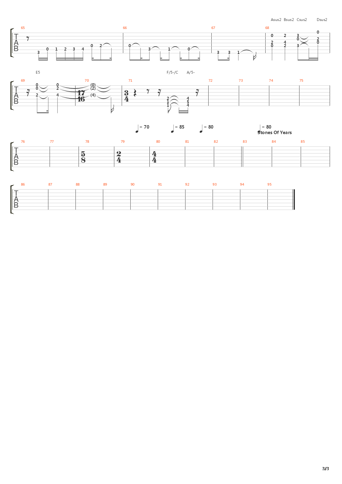 Tarkus吉他谱