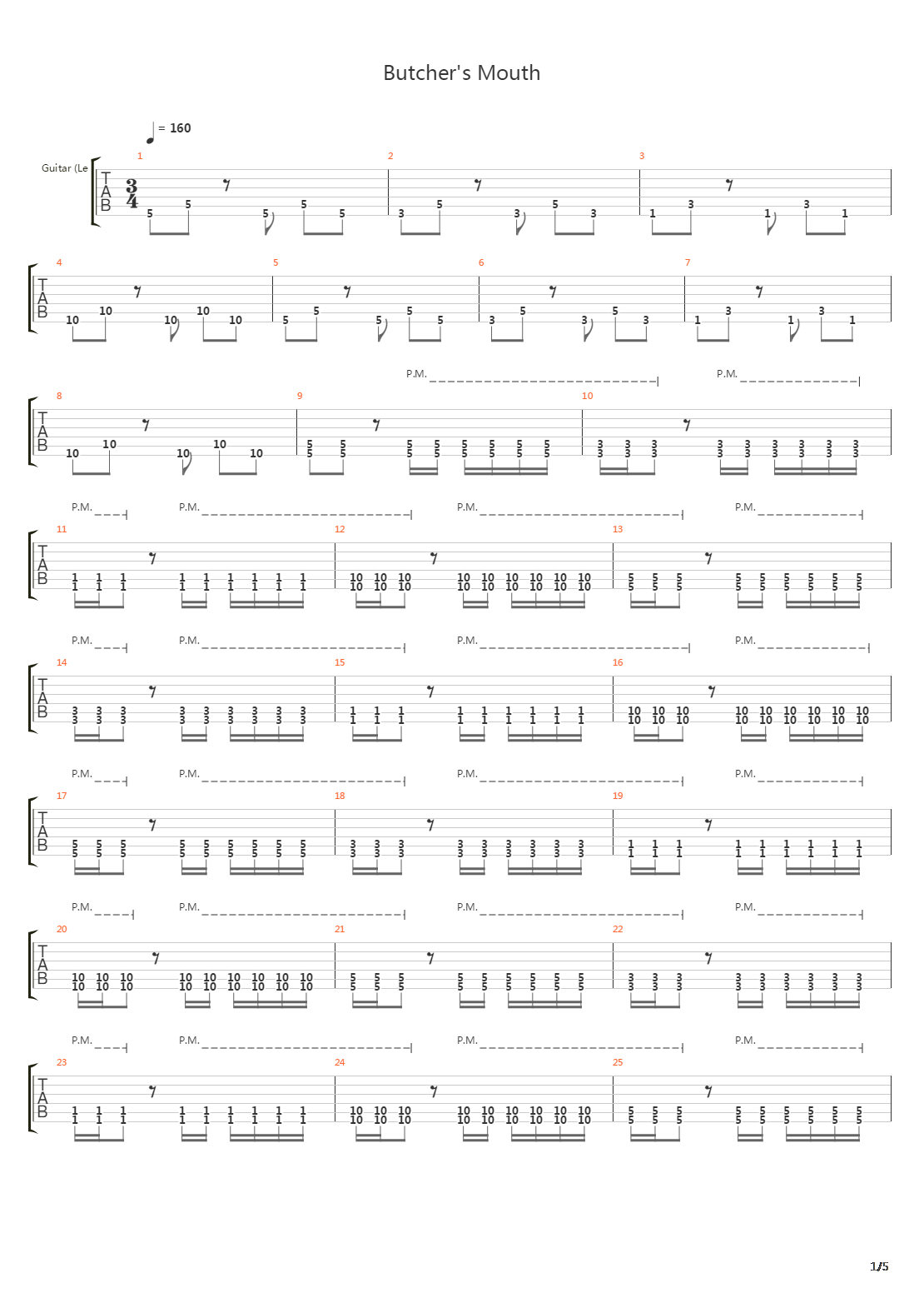 Butchers Mouth吉他谱