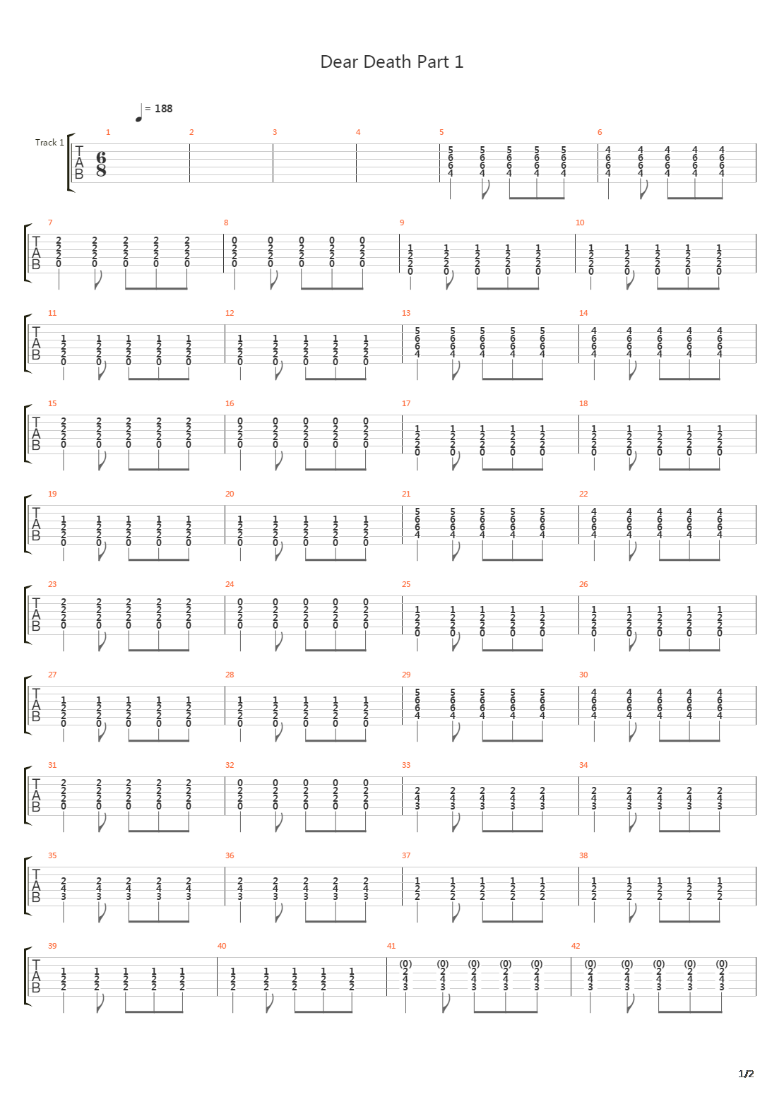 Dear Death Part 1吉他谱