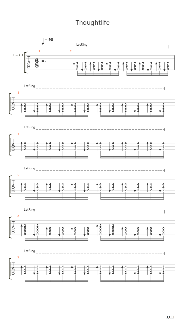 Thoughtlife吉他谱
