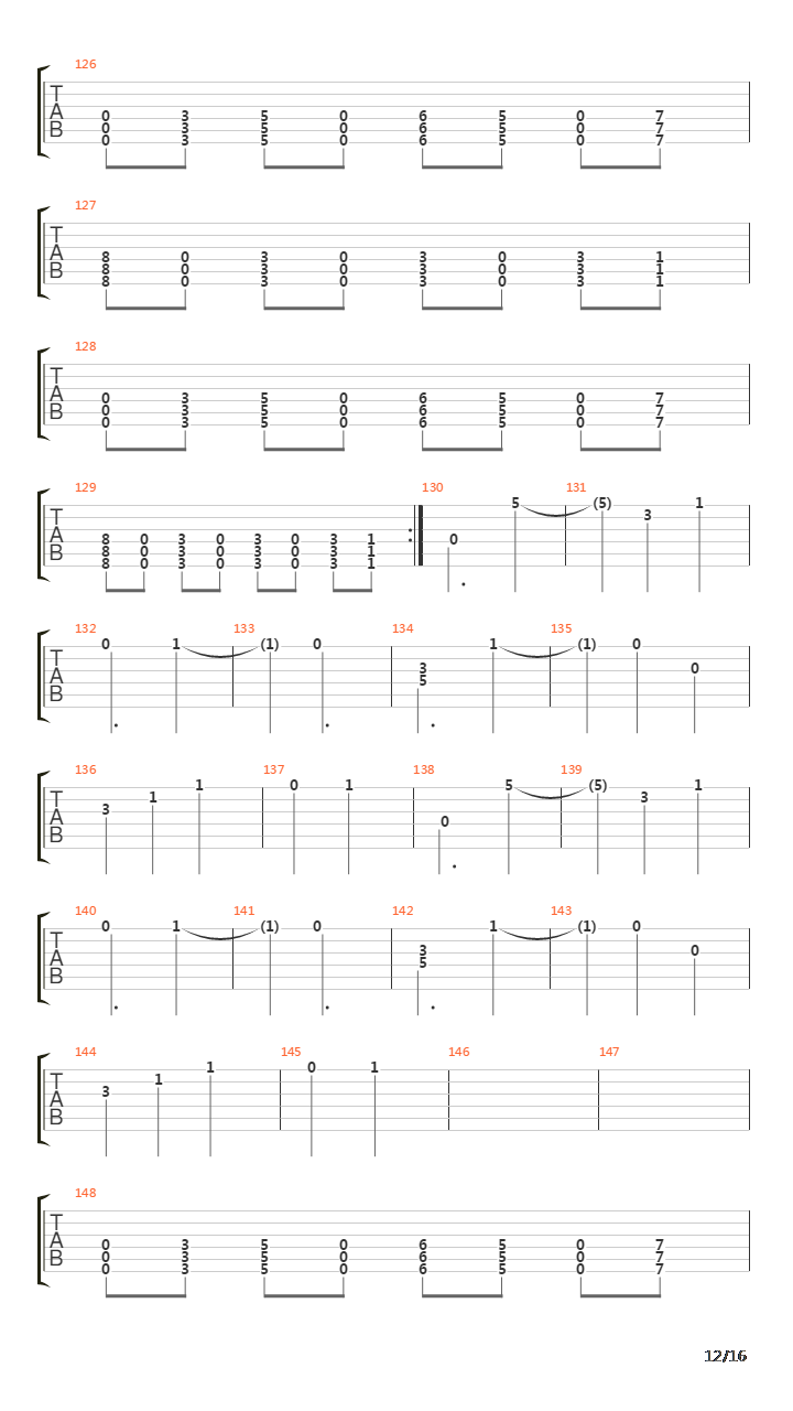 Here Comes The Fire吉他谱