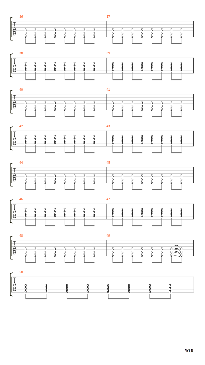 Here Comes The Fire吉他谱