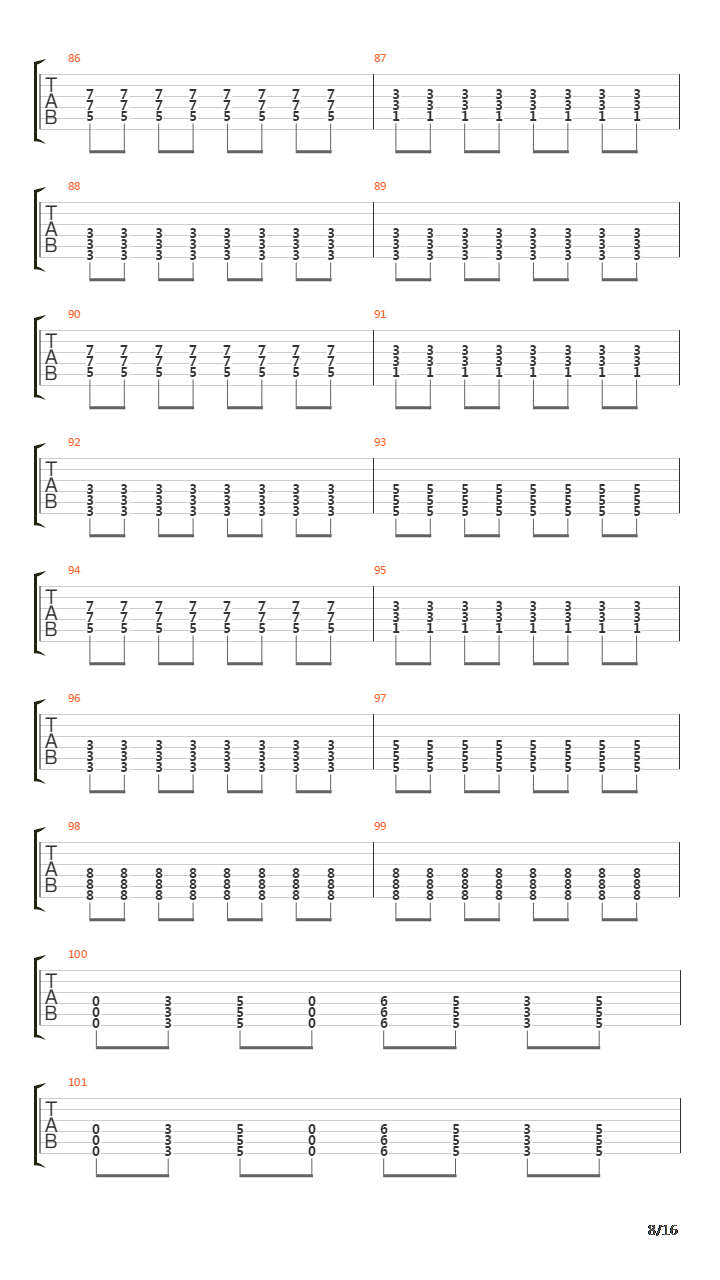 Here Comes The Fire吉他谱