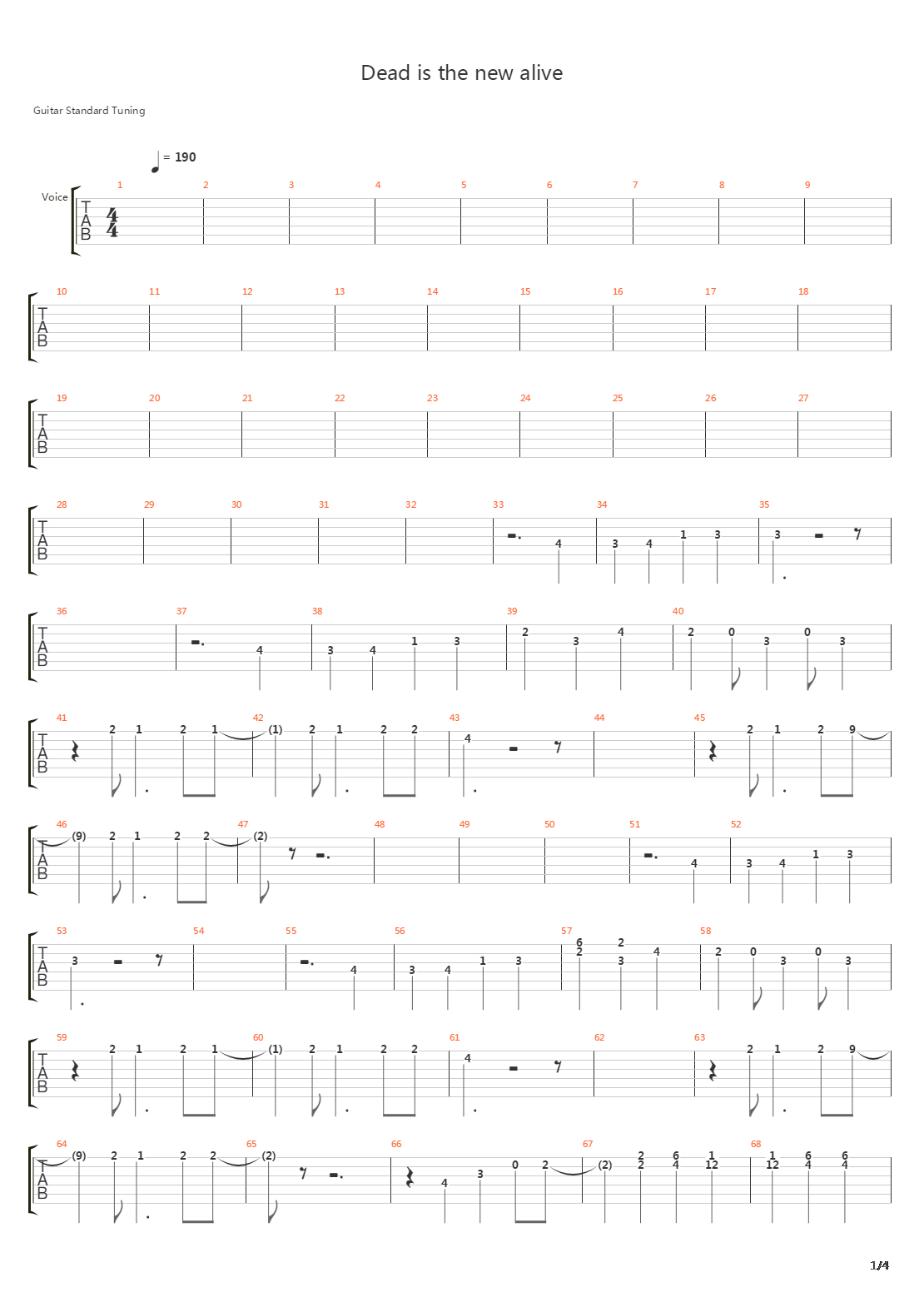 Dead Is The New Alive吉他谱
