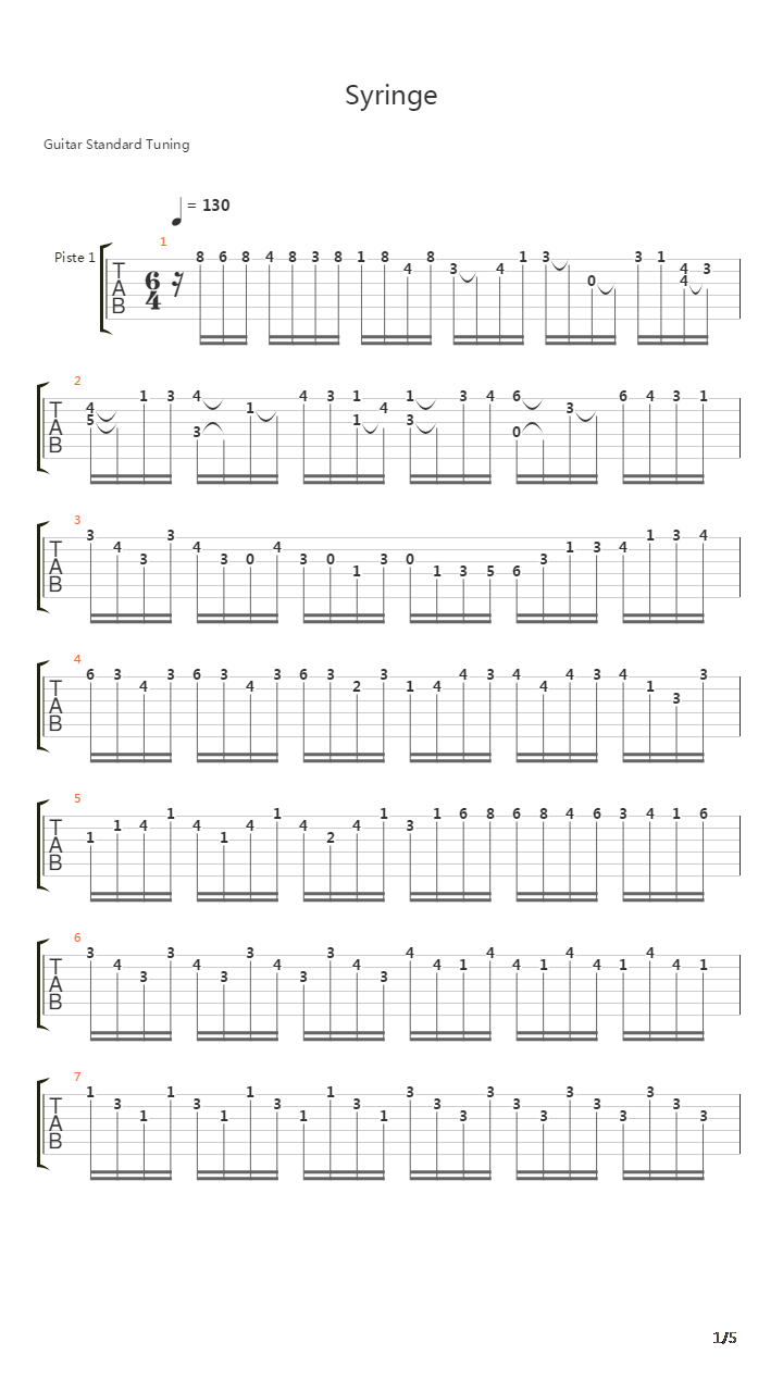 Syringe吉他谱