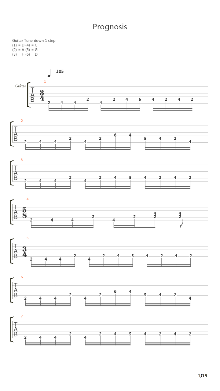 Prognosis吉他谱