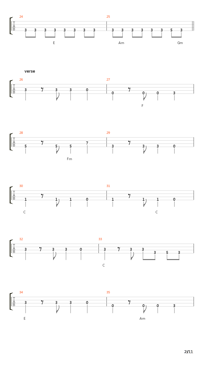 Angka 8吉他谱