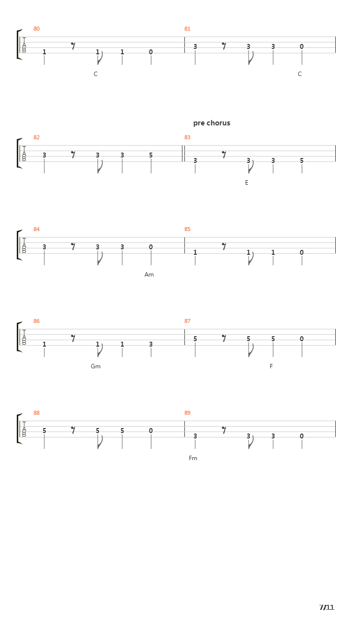 Angka 8吉他谱