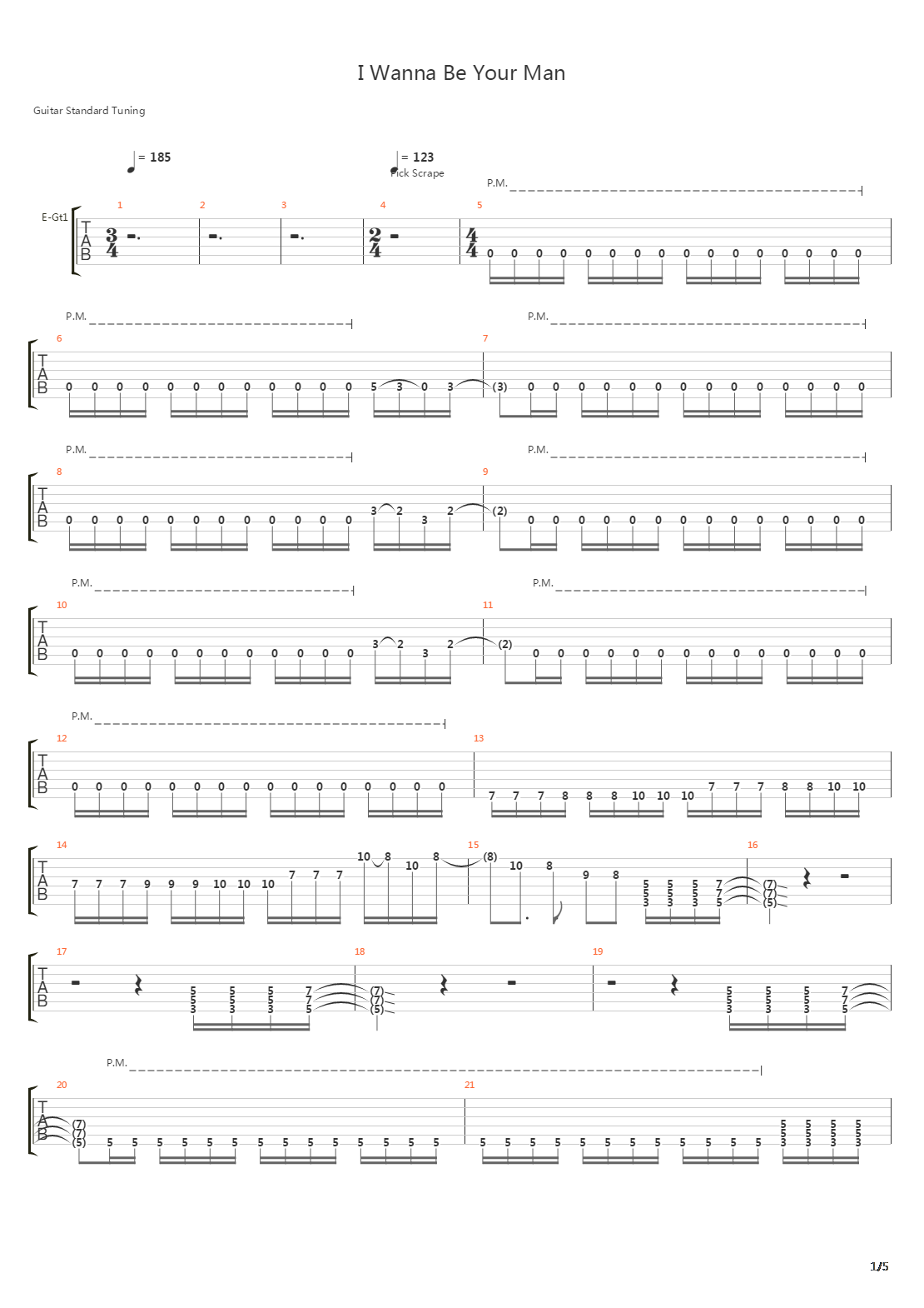 I Wanna Be Your Man吉他谱