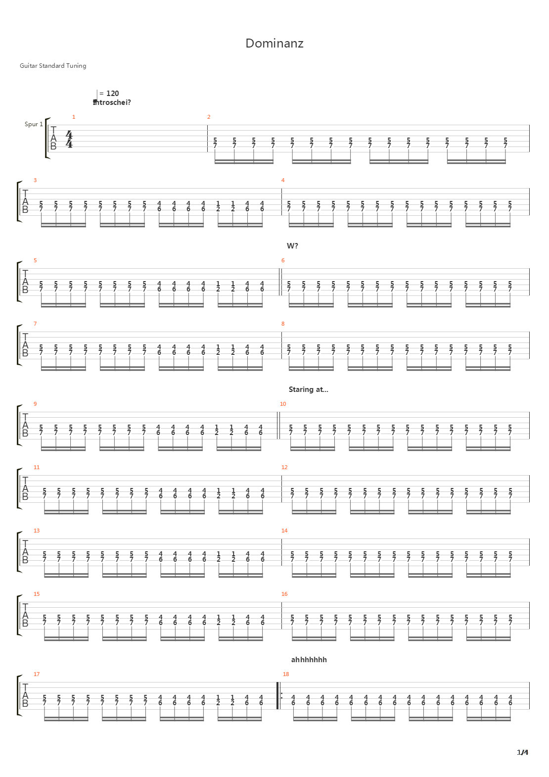 Dominanz吉他谱