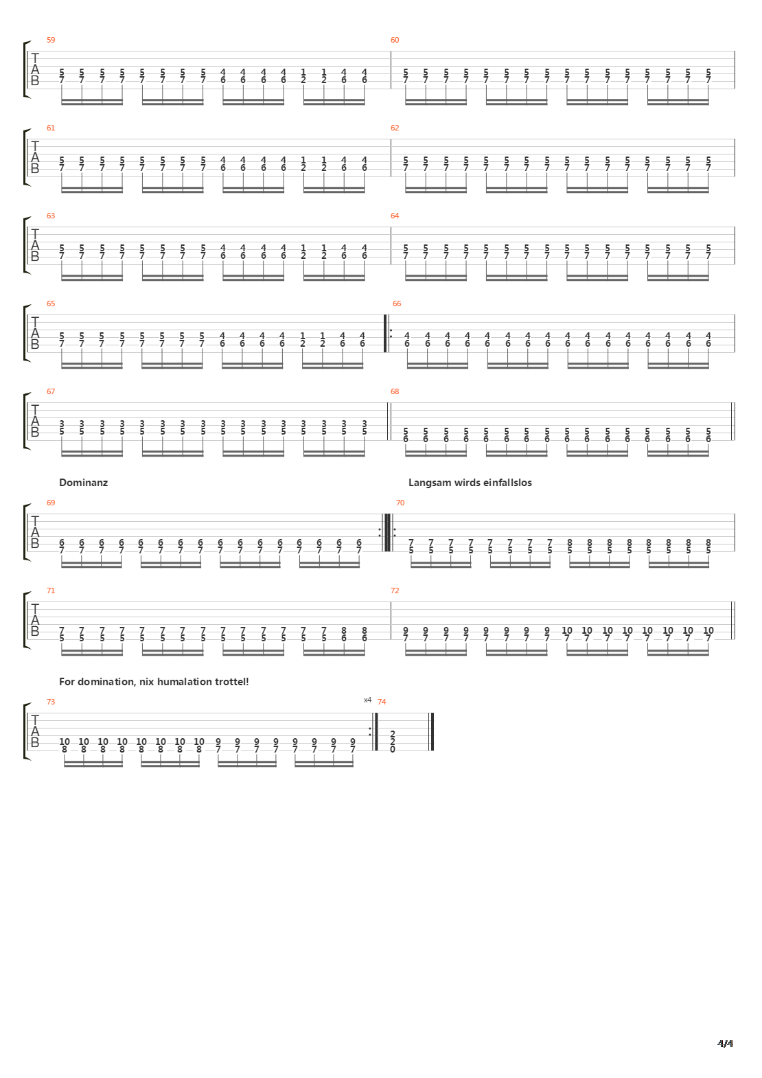 Dominanz吉他谱