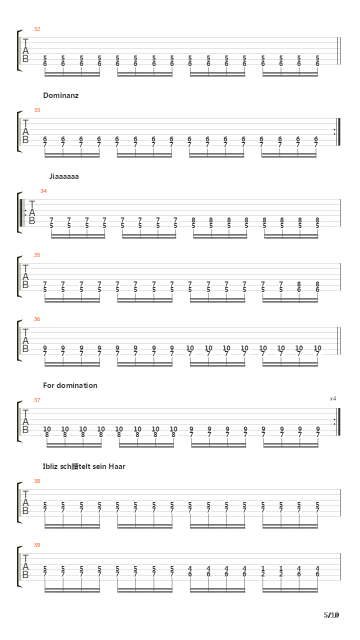 Dominanz吉他谱