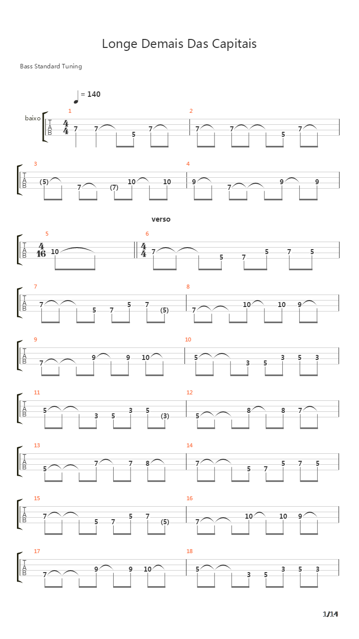 Longe Demais Das Capitais吉他谱