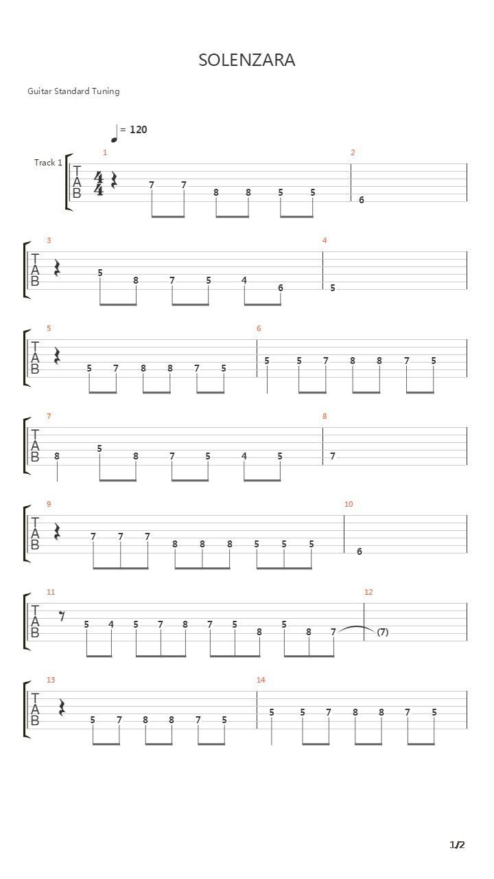 Solenzara吉他谱