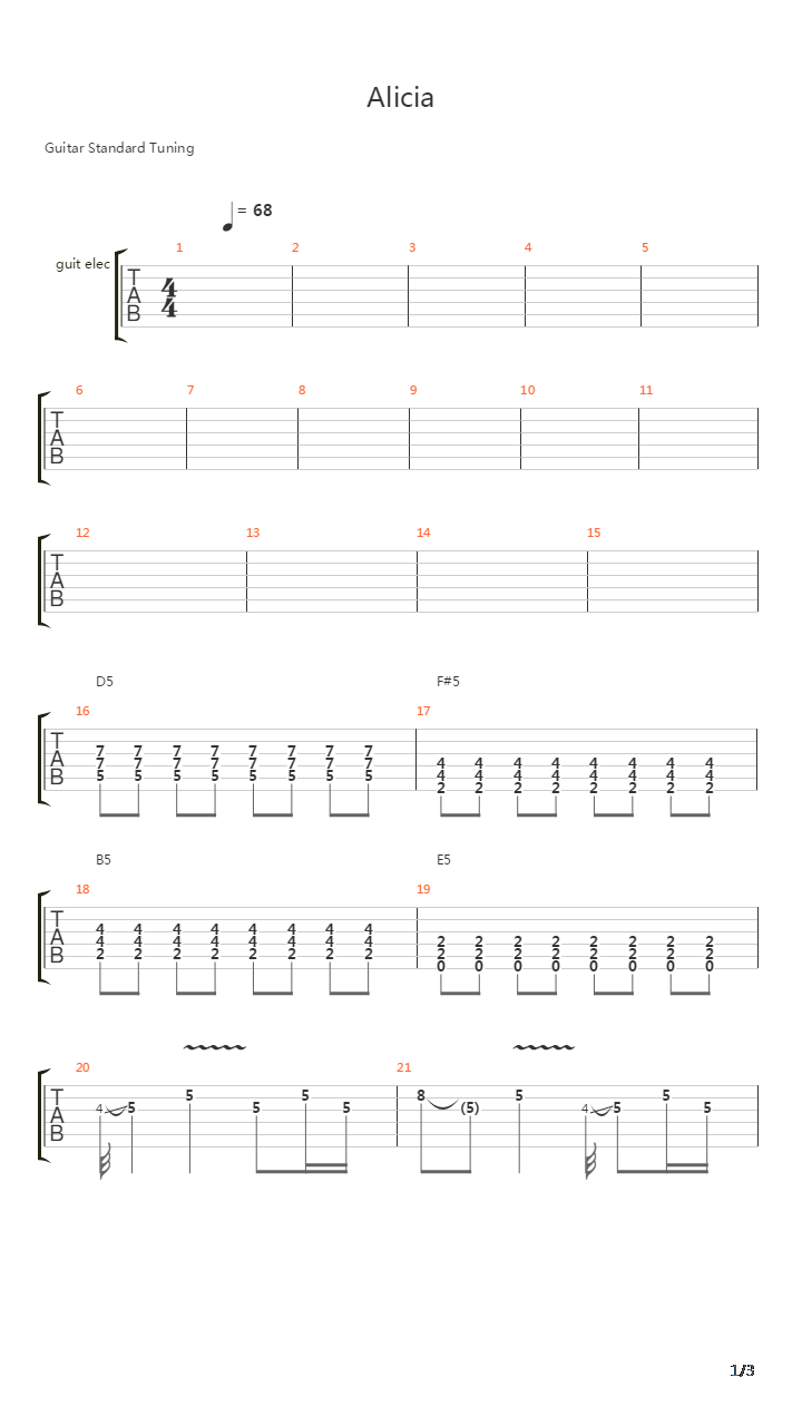 Alicia吉他谱