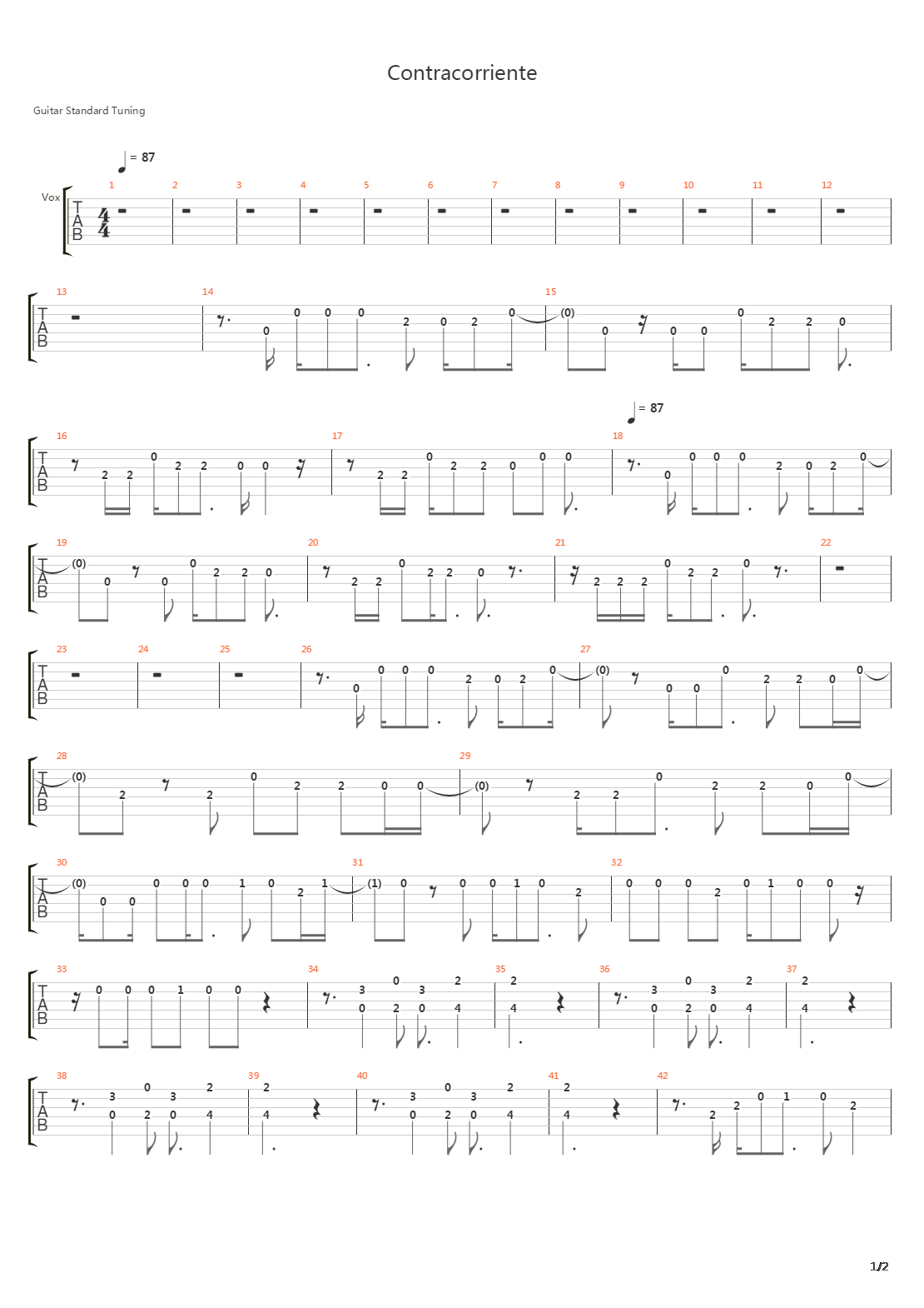 Contracorriente吉他谱