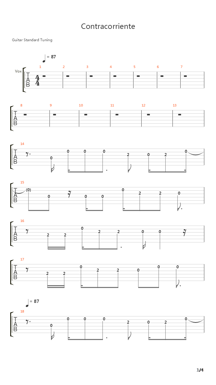 Contracorriente吉他谱