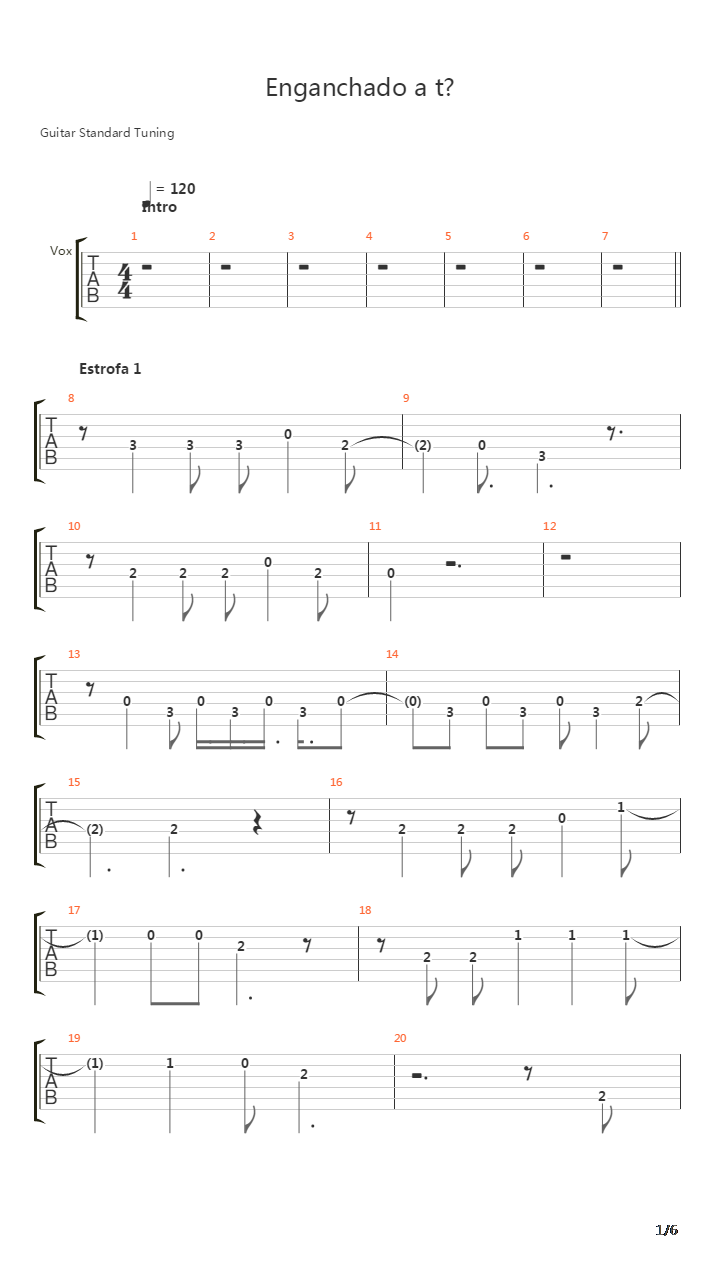 Enganchado A T吉他谱