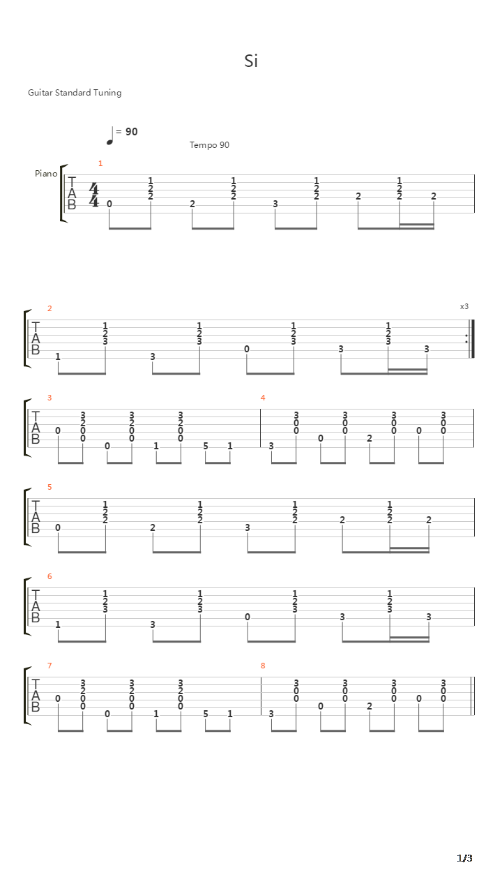 Si吉他谱