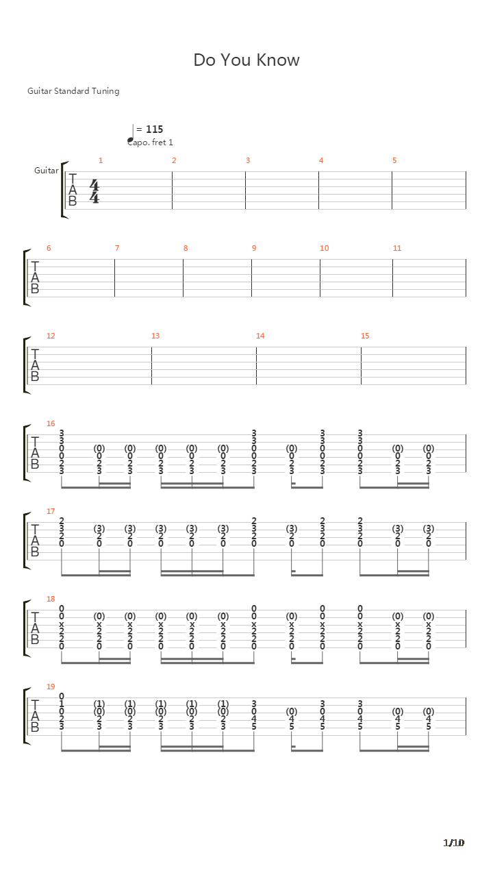 Do You Know吉他谱