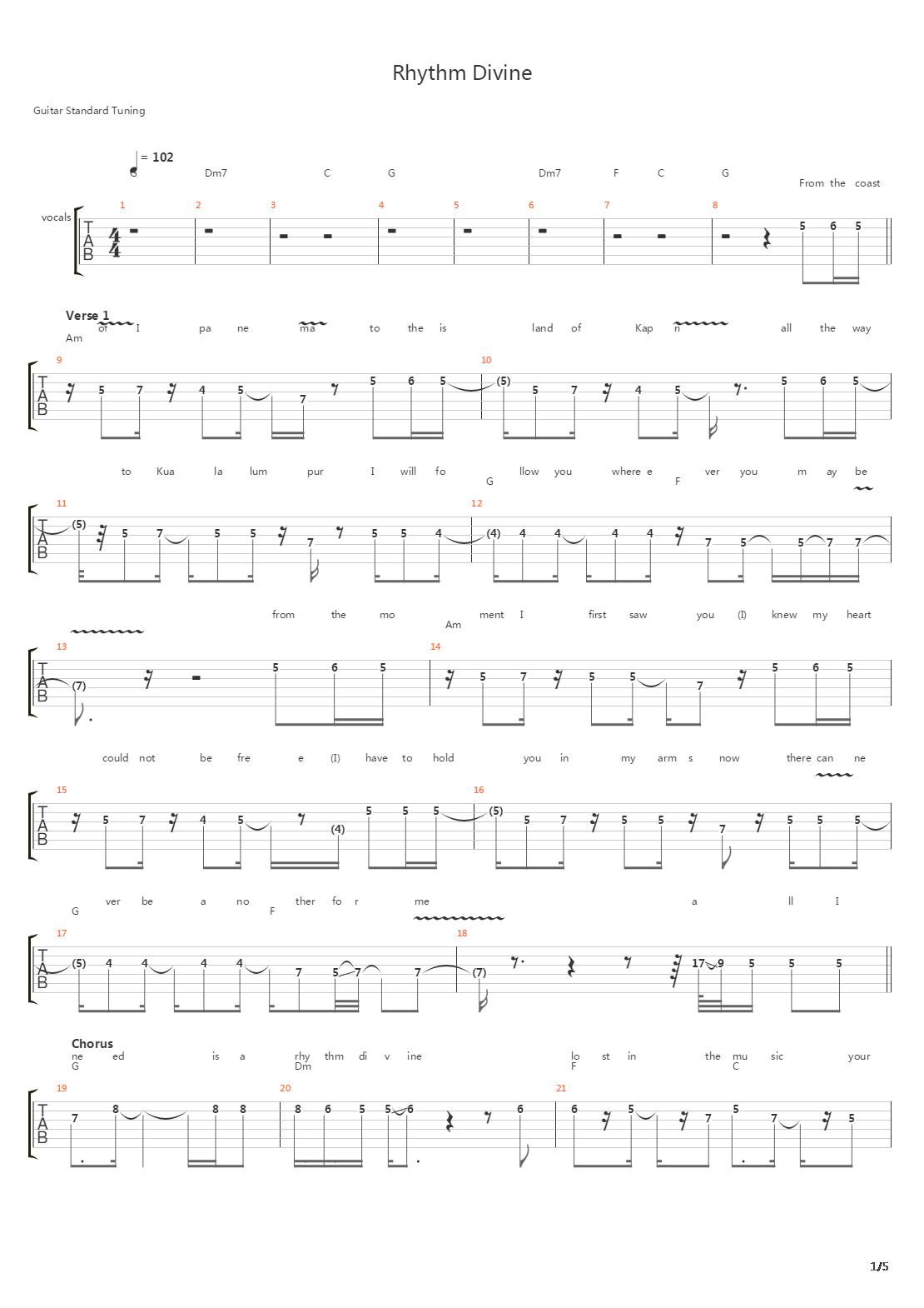 Rhythm Divine吉他谱