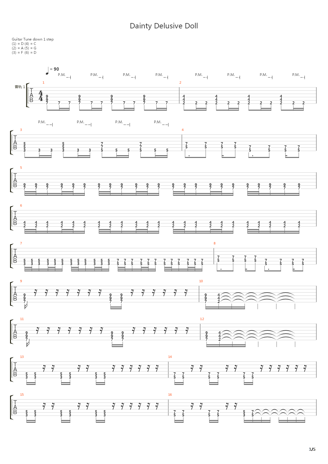 Dainty Delusive Doll吉他谱