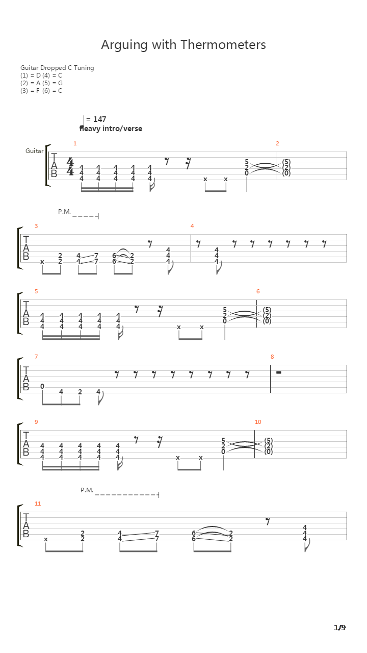 Arguing With Thermometers吉他谱
