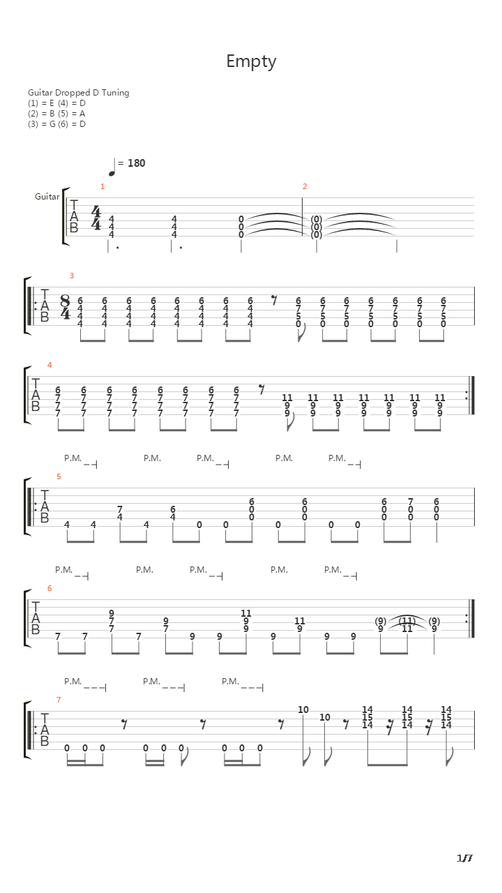 Empty吉他谱