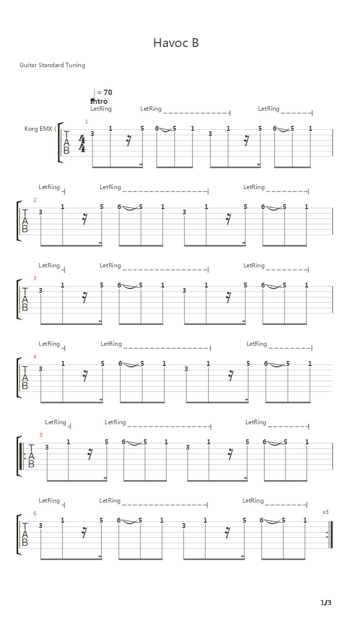 Havoc B吉他谱