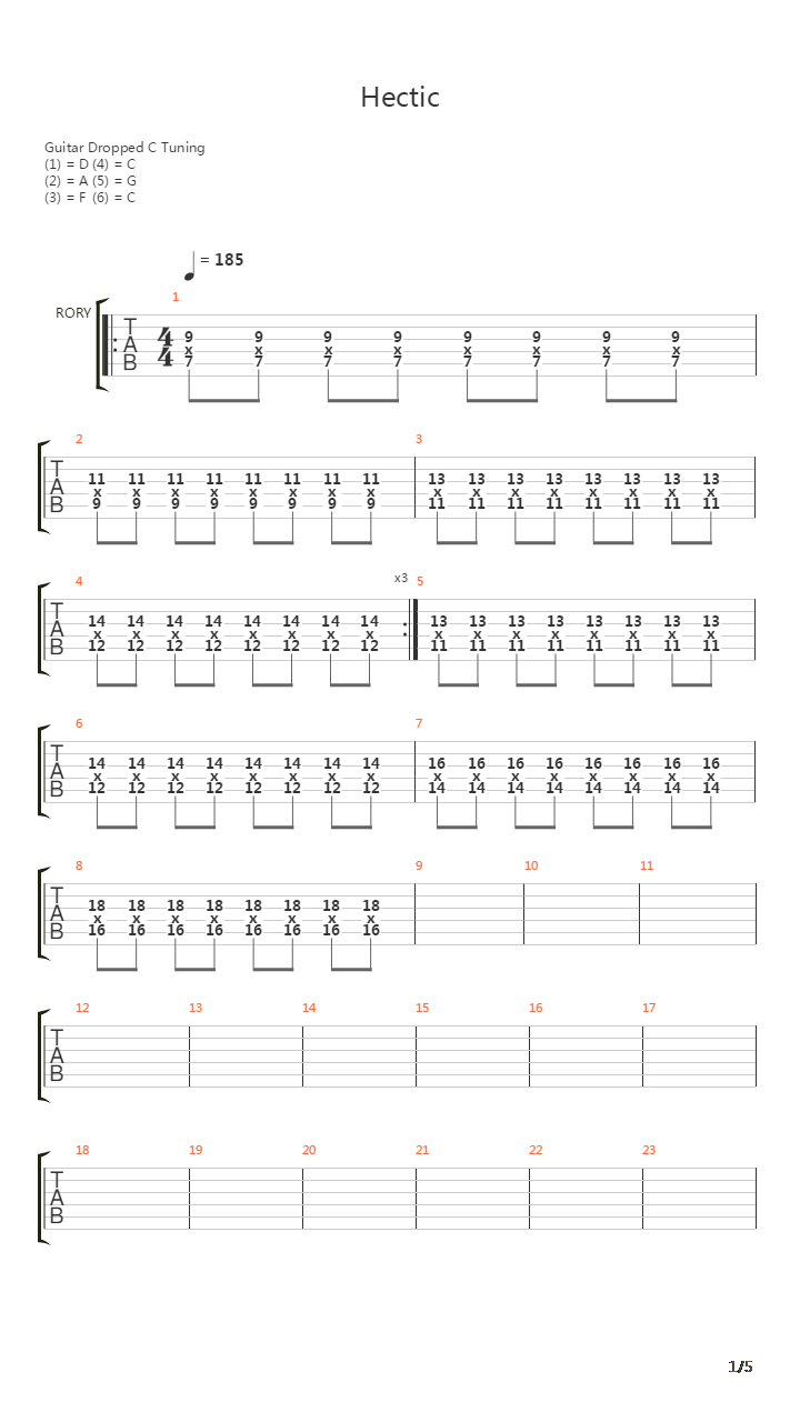 Hectic吉他谱