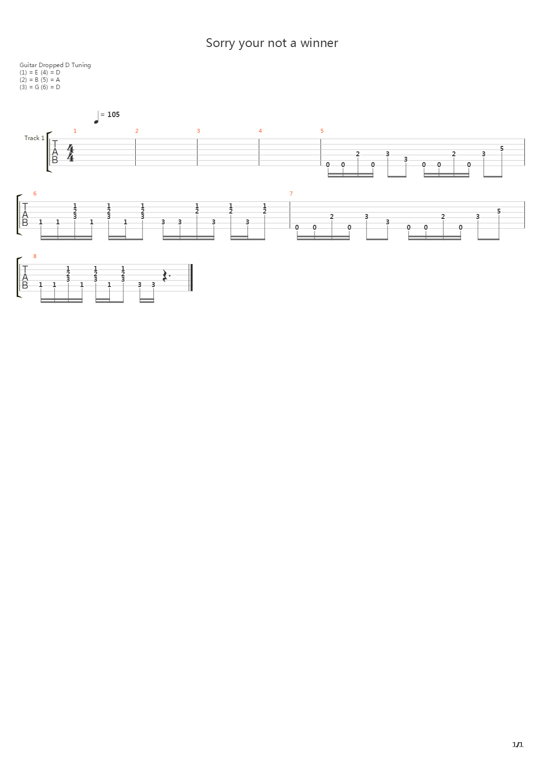 Sorry Youre Not A Winner吉他谱