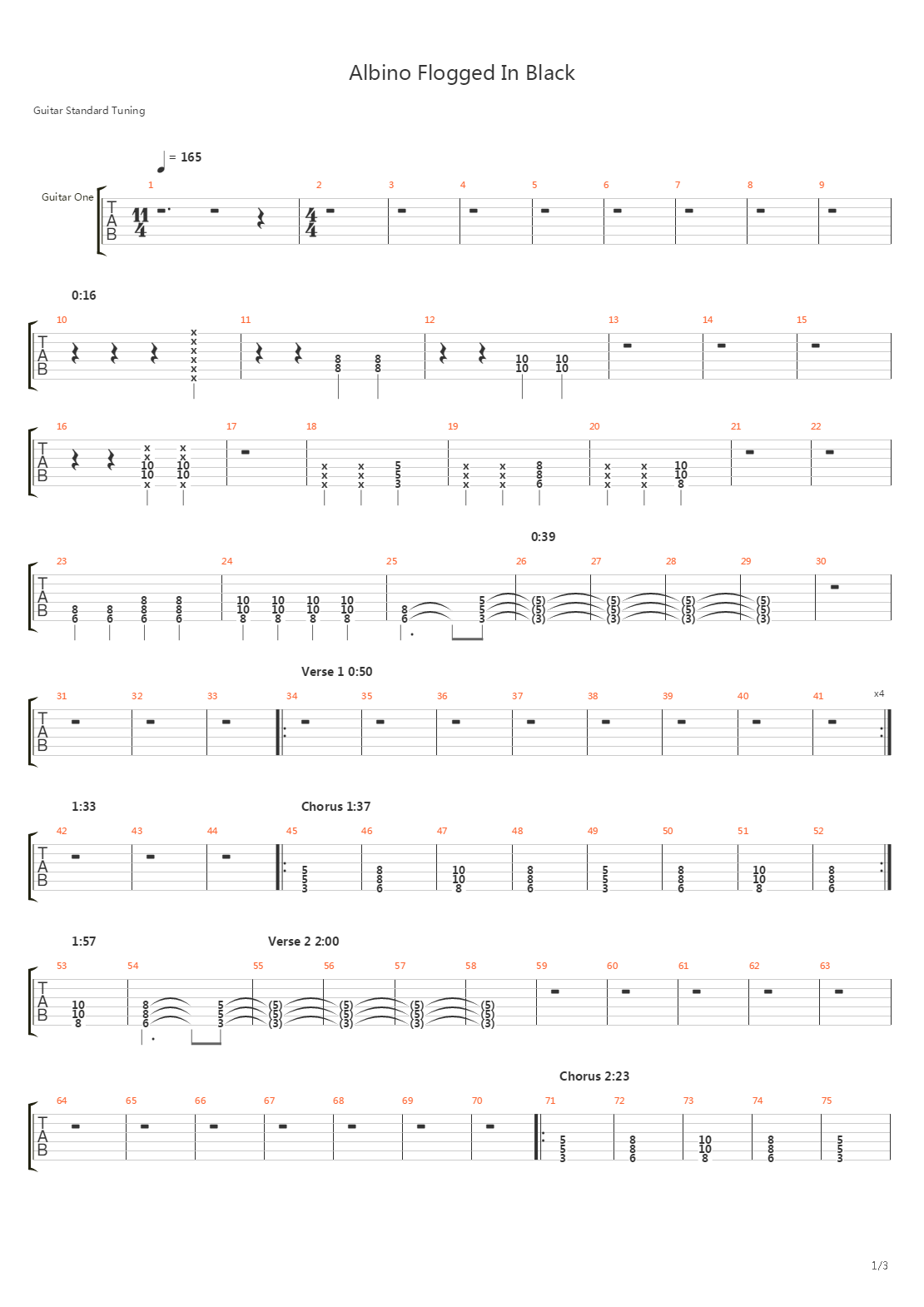 Albino Flogged In Black吉他谱