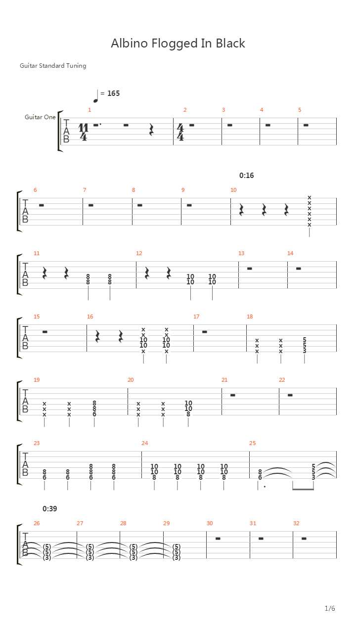 Albino Flogged In Black吉他谱