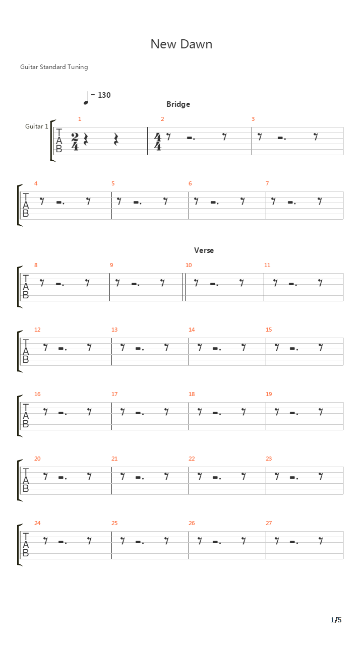New Dawn吉他谱