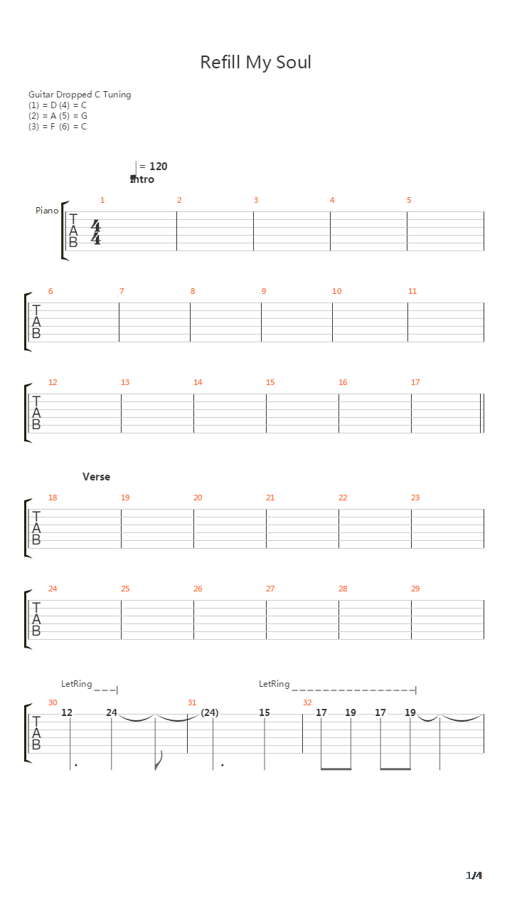 Refill My Soul吉他谱
