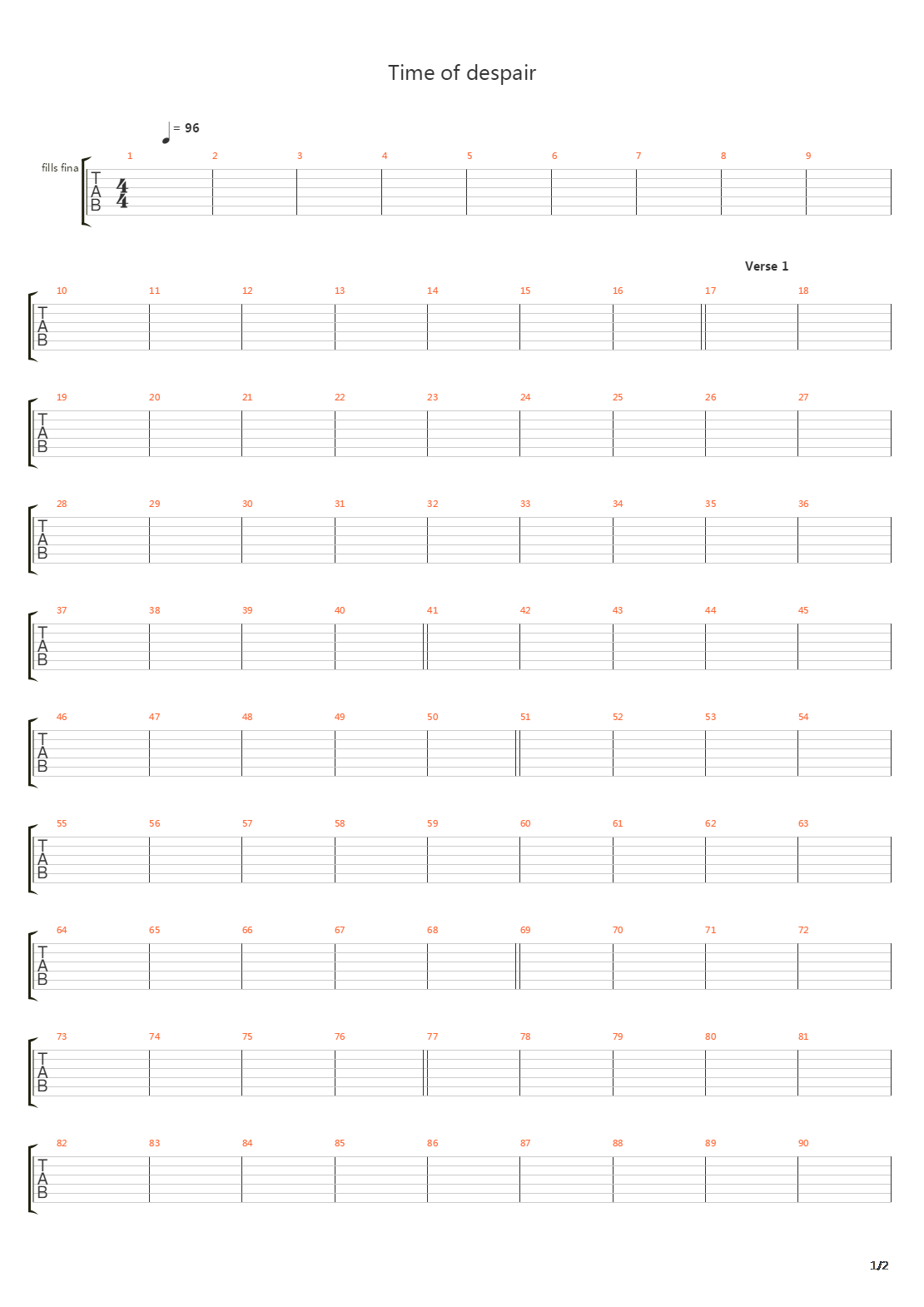 Time Of Despair吉他谱